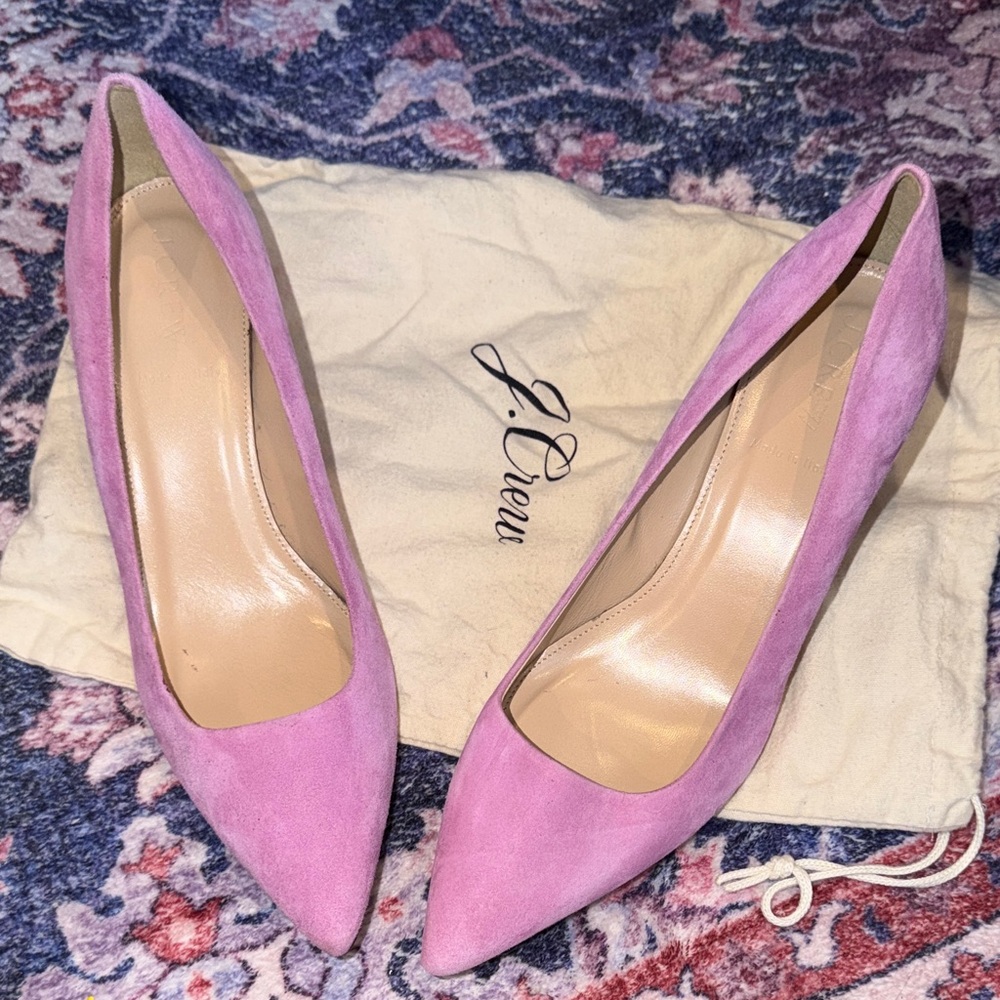 J. Crew Women's orchid Pink Purple Suede Heels size 8 *new*